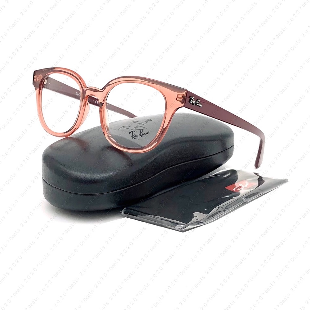New Ray Ban RX4324V 5942 50mm Transparent Light Red Eyeglasses
